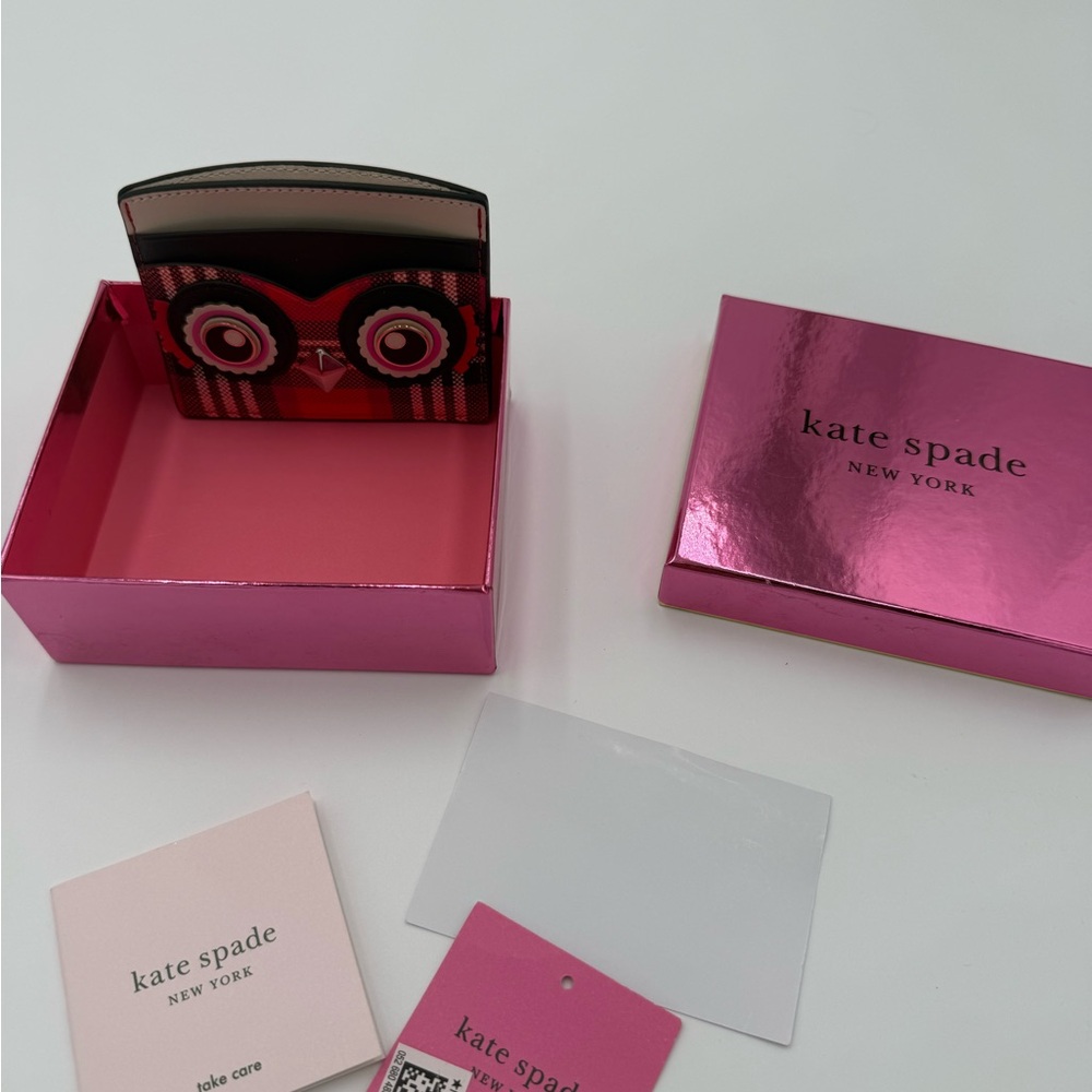 Kate Spade Blinx Owl Design Card Holder - Black and Pink BNIB - Picture 3 of 7